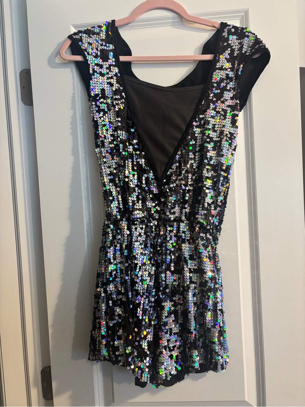 Black Sequin Recital Romper Costume